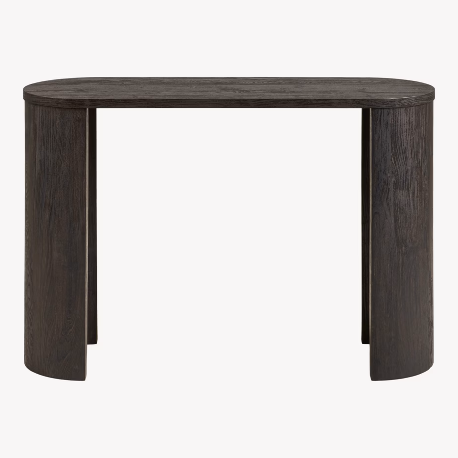 Tumepruun MDF konsoollaud Bibione, 114×38×75 cm - 6