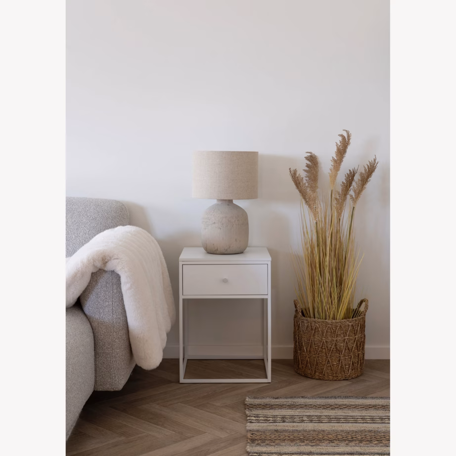 Valge abilaud sahtliga Vita, valge raam, 40x40x55 cm - 2