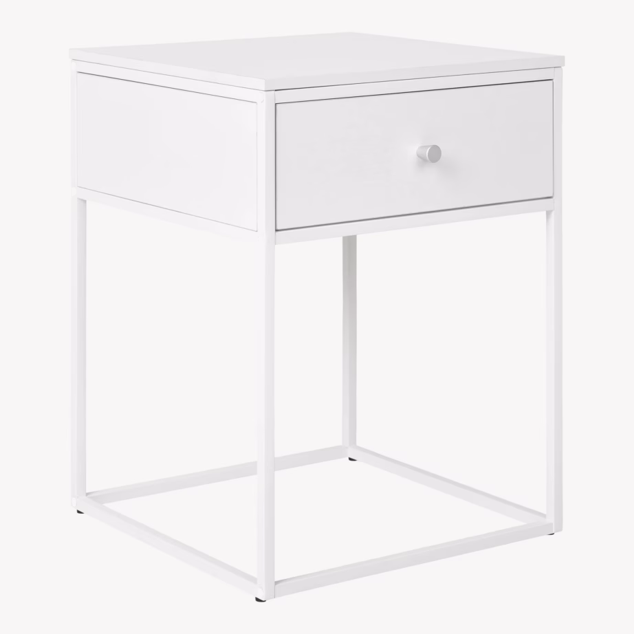 Valge abilaud sahtliga Vita, valge raam, 40x40x55 cm - 3