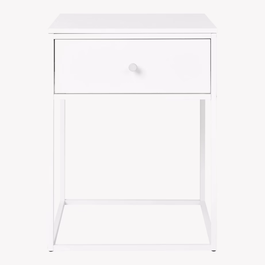 Valge abilaud sahtliga Vita, valge raam, 40x40x55 cm - 6