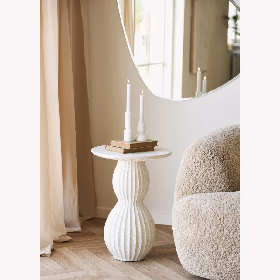 Valge fiberclay abilaud, diameeter 40 cm ja kõrgus 55 cm Newtown - 2