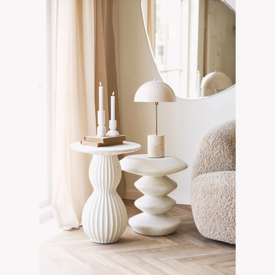 Valge fiberclay abilaud, diameeter 40 cm ja kõrgus 55 cm Newtown - 4