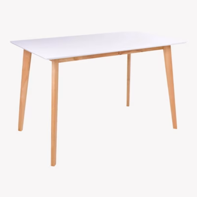 Valge MDF-plaadiga söögilaud naturaalse puiduga Vojens 70×120 cm