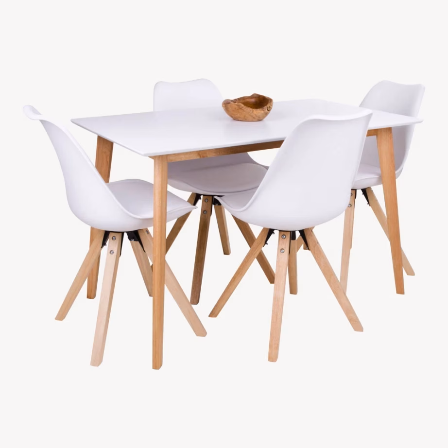 Valge MDF-plaadiga söögilaud naturaalse puiduga Vojens 70×120 cm - 6