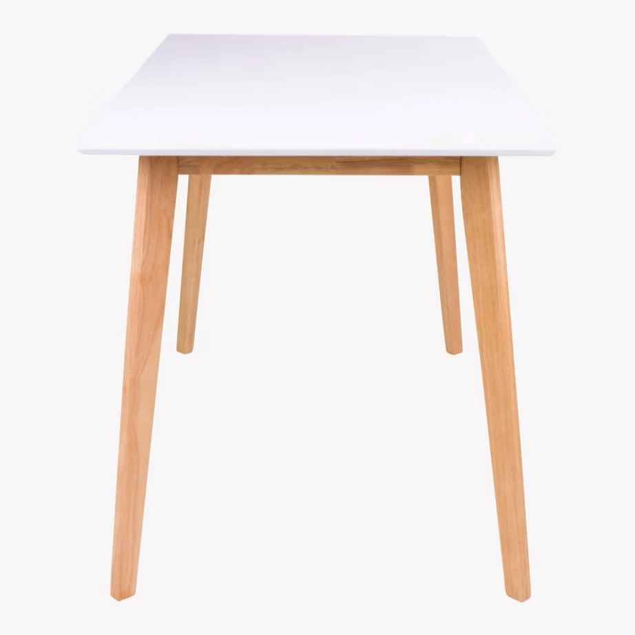 Valge MDF-plaadiga söögilaud naturaalse puiduga Vojens 70×120 cm - 7