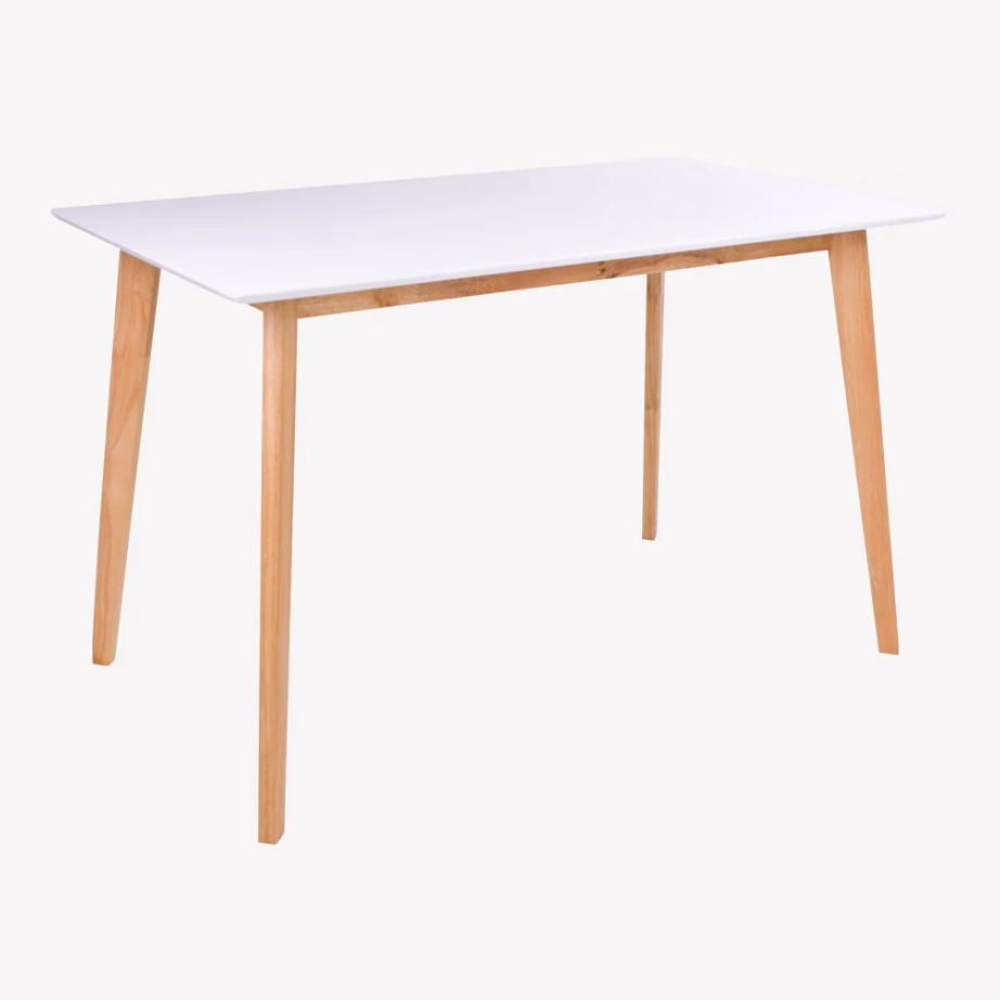Valge MDF-plaadiga söögilaud naturaalse puiduga Vojens 70×120 cm - 8