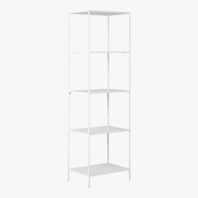 Valge raamaturiiul 5 riiuliga Vita 51x35x170 cm