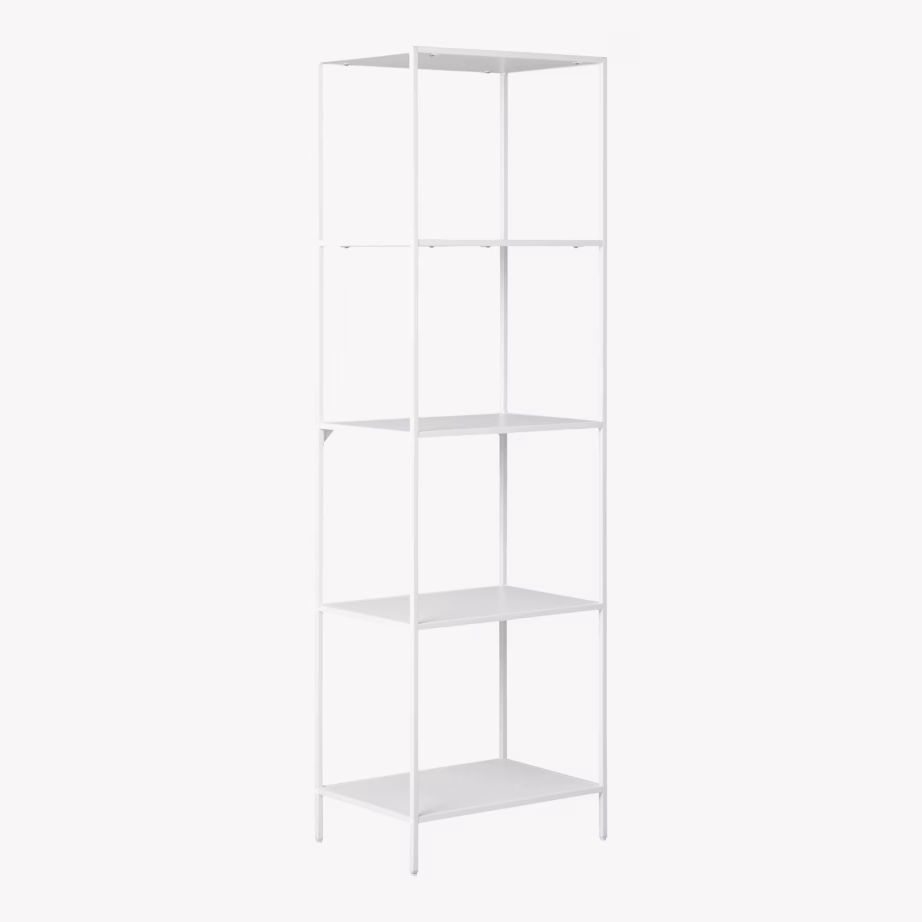 Valge raamaturiiul 5 riiuliga Vita 51x35x170 cm - 5