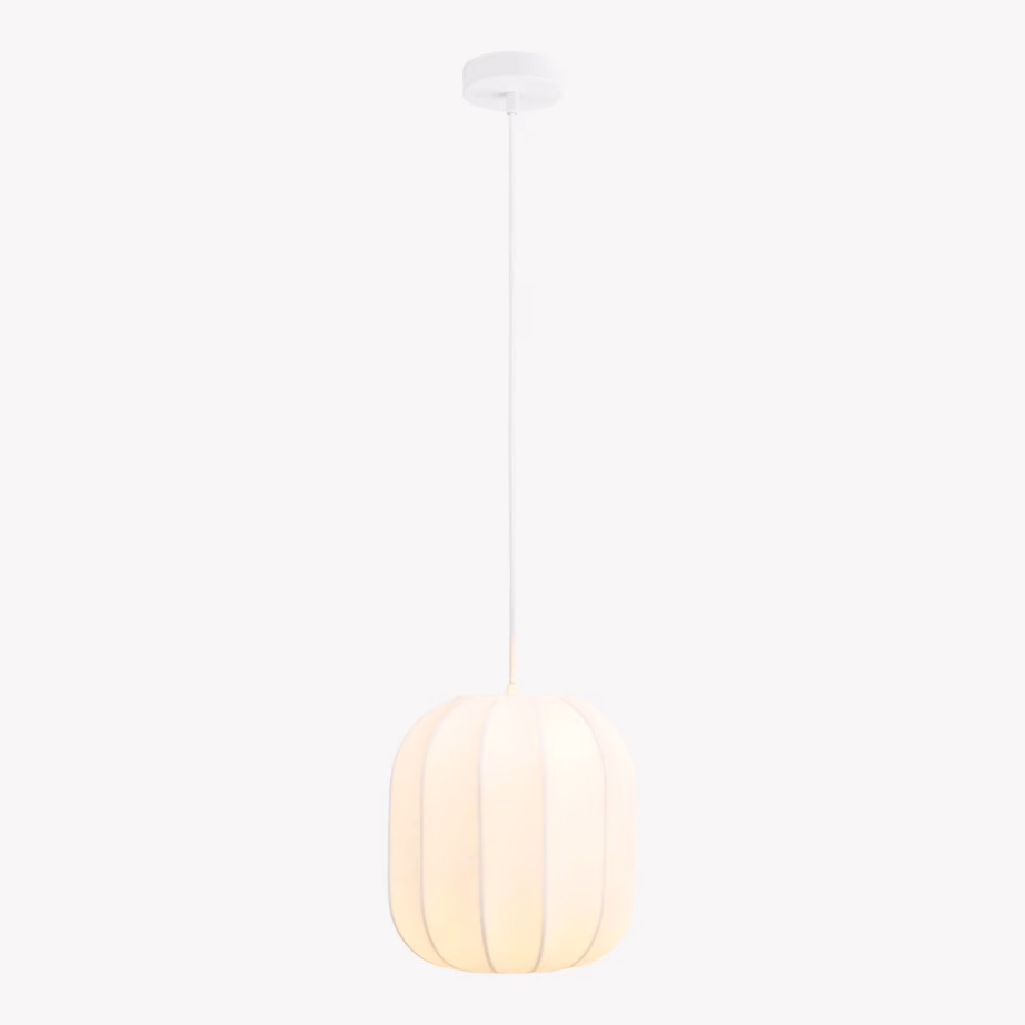 Valge rippvalgusti Coventry, ø25 cm, tekstiilist juhtmega - 3