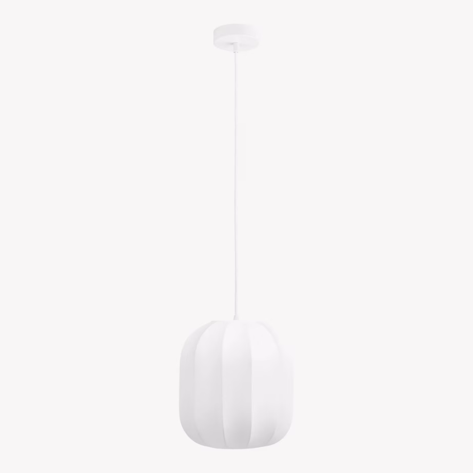 Valge rippvalgusti Coventry, ø25 cm, tekstiilist juhtmega - 5