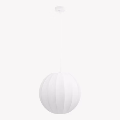 Valge rippvalgusti Coventry, ø 40 cm, 120 cm kangasjuhe