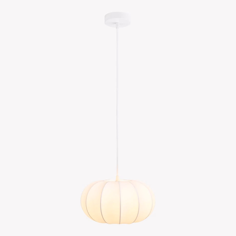 Valge rippvalgusti kangasjuhtmega Coventry, ø 28 cm - 3