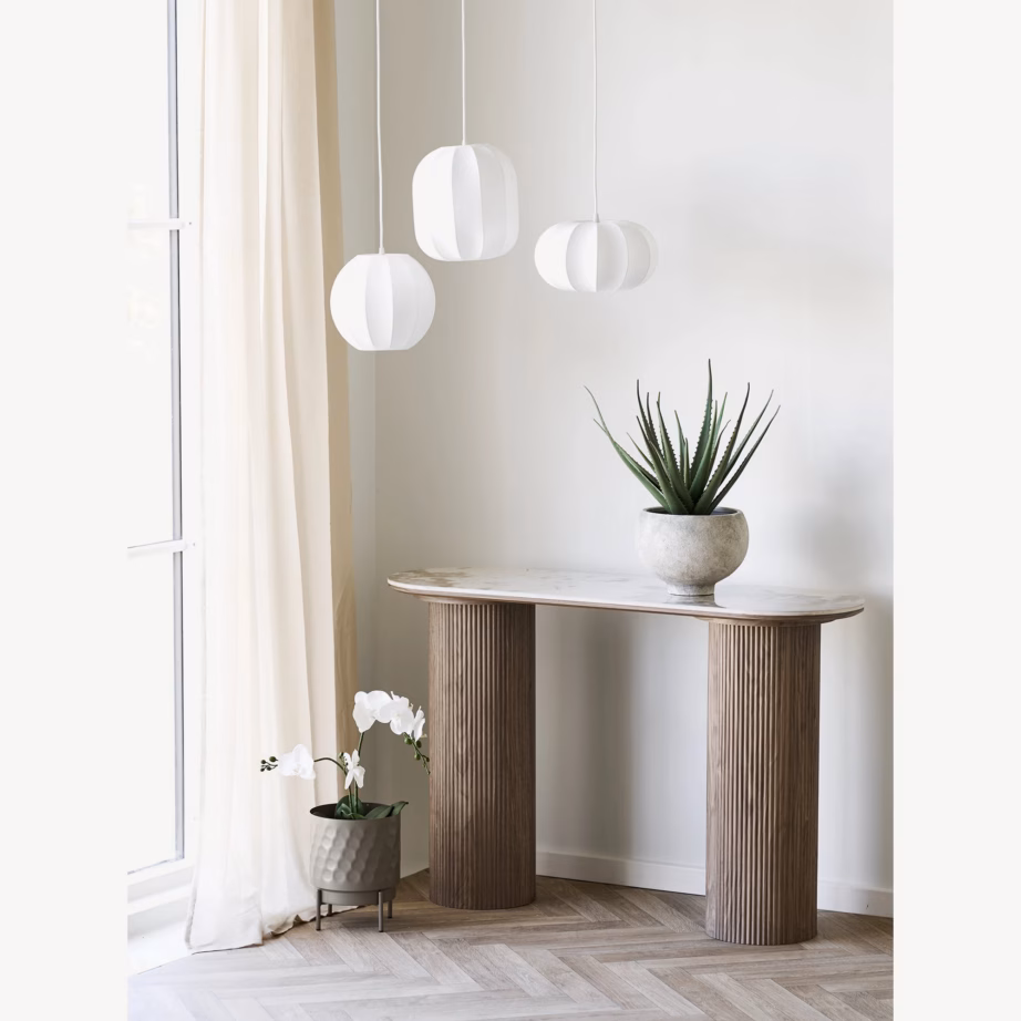Valge rippvalgusti kangasjuhtmega Coventry, ø 28 cm - 4