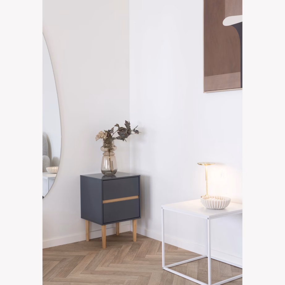 Valge ruudukujuline abilaud metalljalgadel 45x45x45 cm Vita - 4
