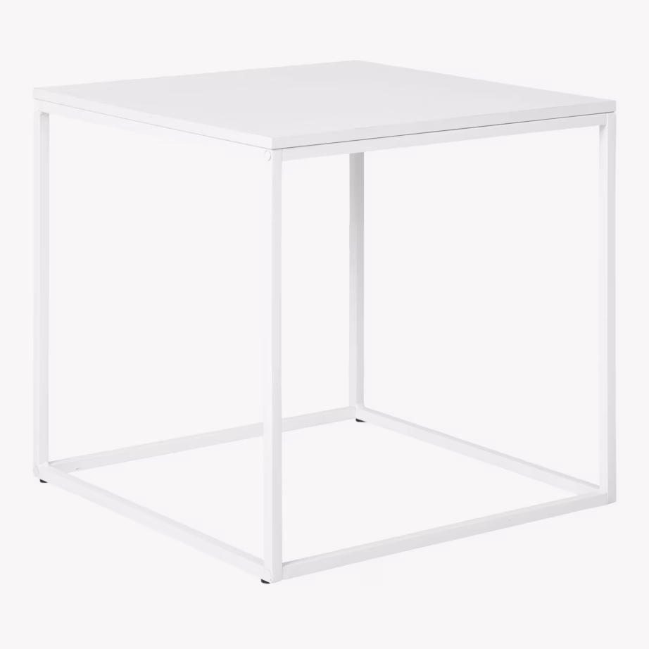 Valge ruudukujuline abilaud metalljalgadel 45x45x45 cm Vita - 5