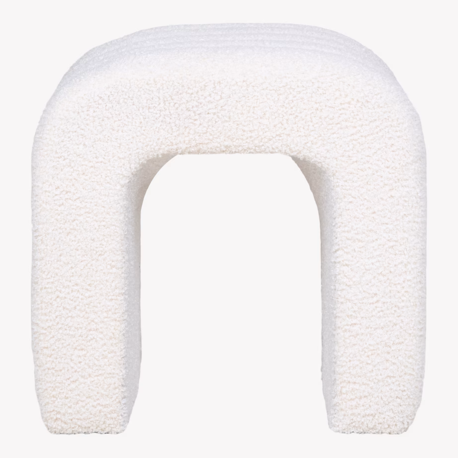 Valge teddy-kangaga tumba Colma 42x41x36 cm - 3