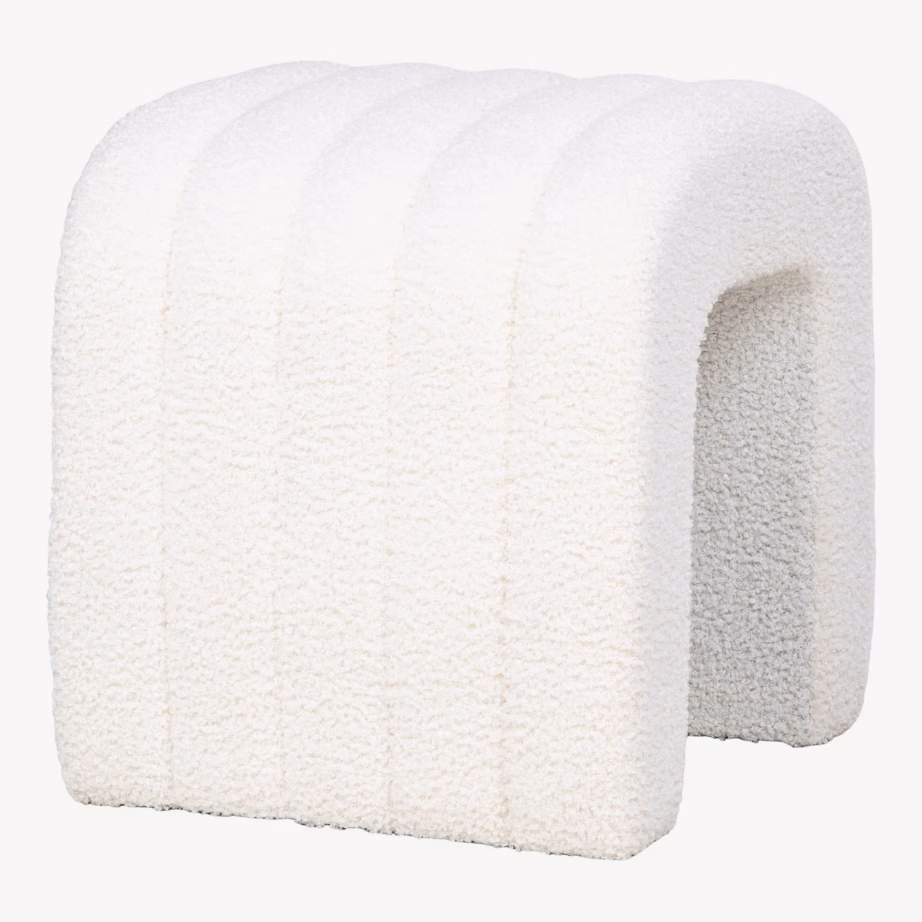 Valge teddy-kangaga tumba Colma 42x41x36 cm - 5