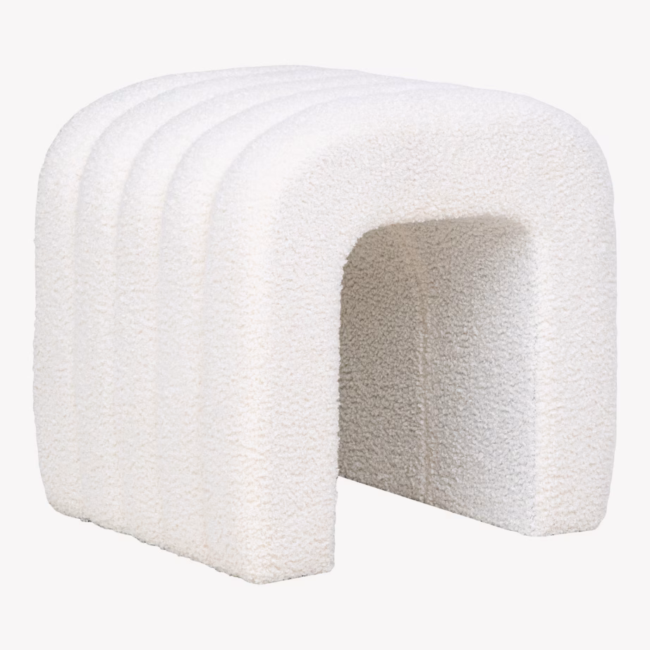 Valge teddy-kangaga tumba Colma 42x41x36 cm - 6
