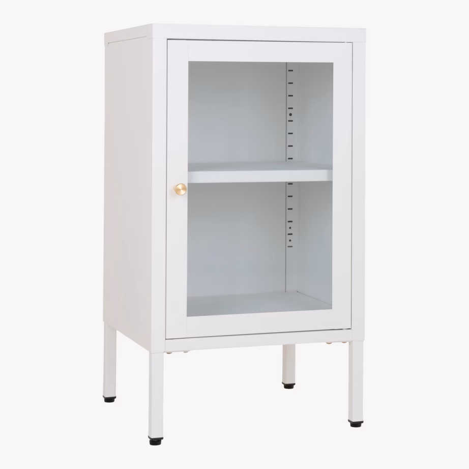 Valge teraskapp klaasuksega 38x35x70 cm Dalby - 3