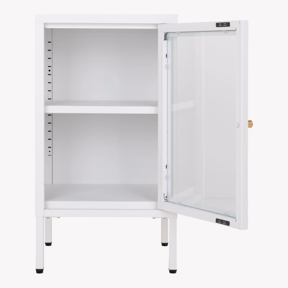 Valge teraskapp klaasuksega 38x35x70 cm Dalby - 5