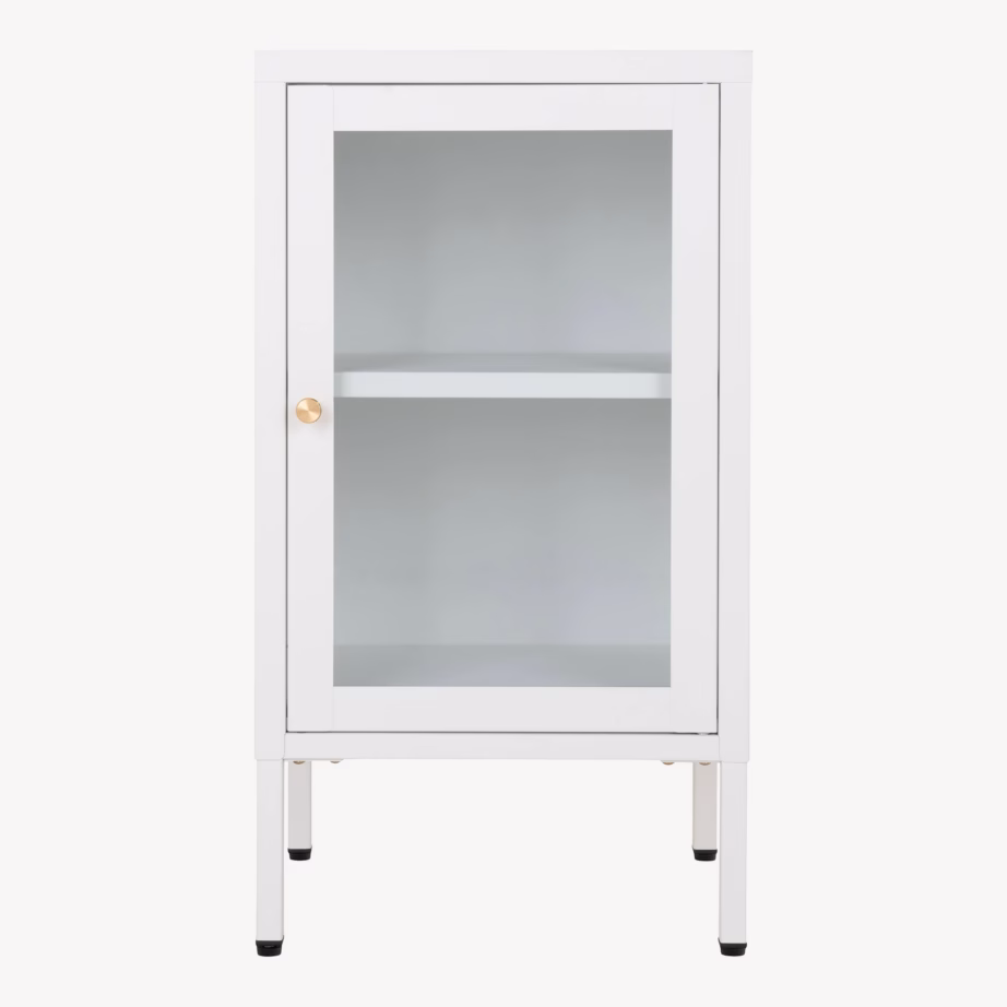 Valge teraskapp klaasuksega 38x35x70 cm Dalby - 7