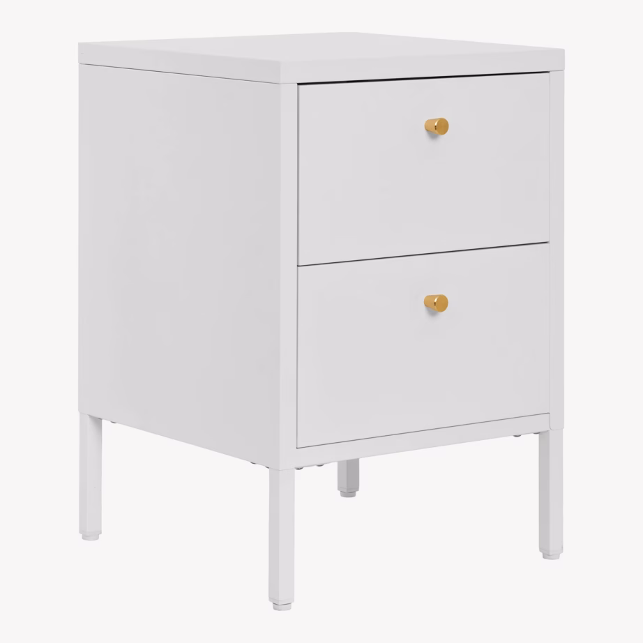 Valgest terasest kummut 2 sahtliga Dalby, 40x40x59,5 cm - 3
