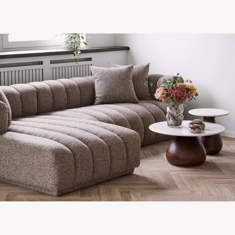 Vasakpoolne pruun lounge-diivan 293 cm, 3 padjaga Aurora - 4
