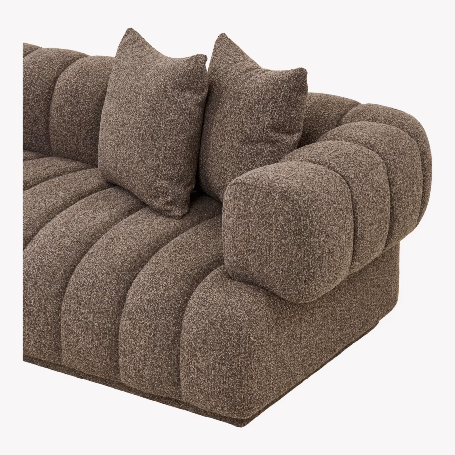 Vasakpoolne pruun lounge-diivan 293 cm, 3 padjaga Aurora - 6