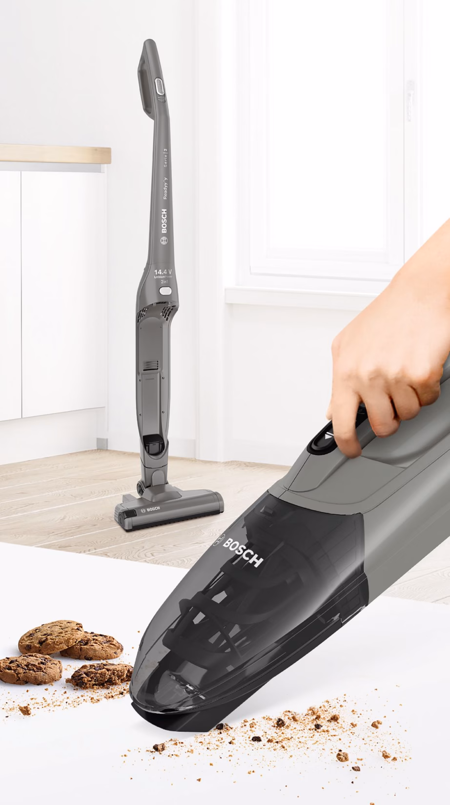 Varstolmuimeja eemaldatava käsitolmuimejaga Bosch Readyy’y Serie 2 BBHF214G, grafiithall - 3