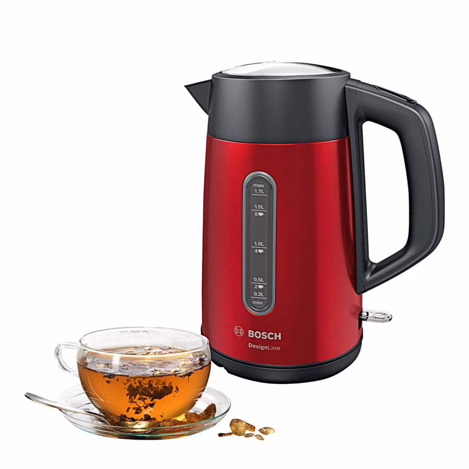 Veekeetja Bosch DesignLine TWK4P434, 1,7 l, tumepunane/must-hall - 11