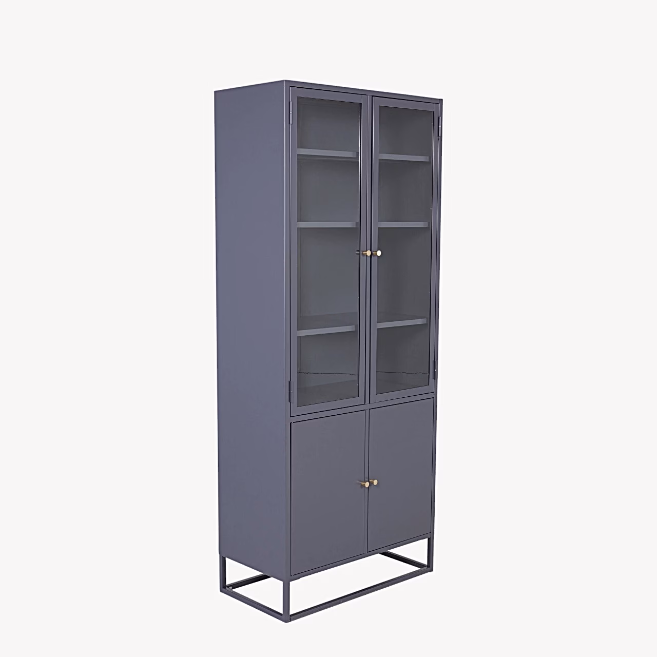 Bakal helehall terasest vitriinkapp 80x40,5x190 cm - 28069-205