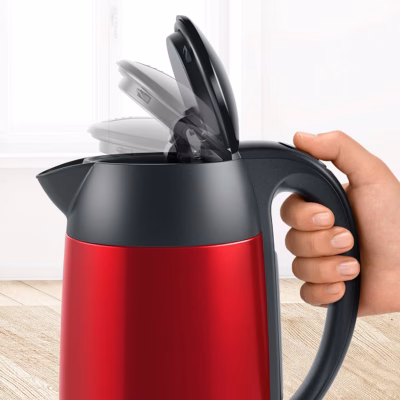 Roostevabast terasest veekeetja Bosch DesignLine TWK3P424, sügavpunane, 1,7 l
