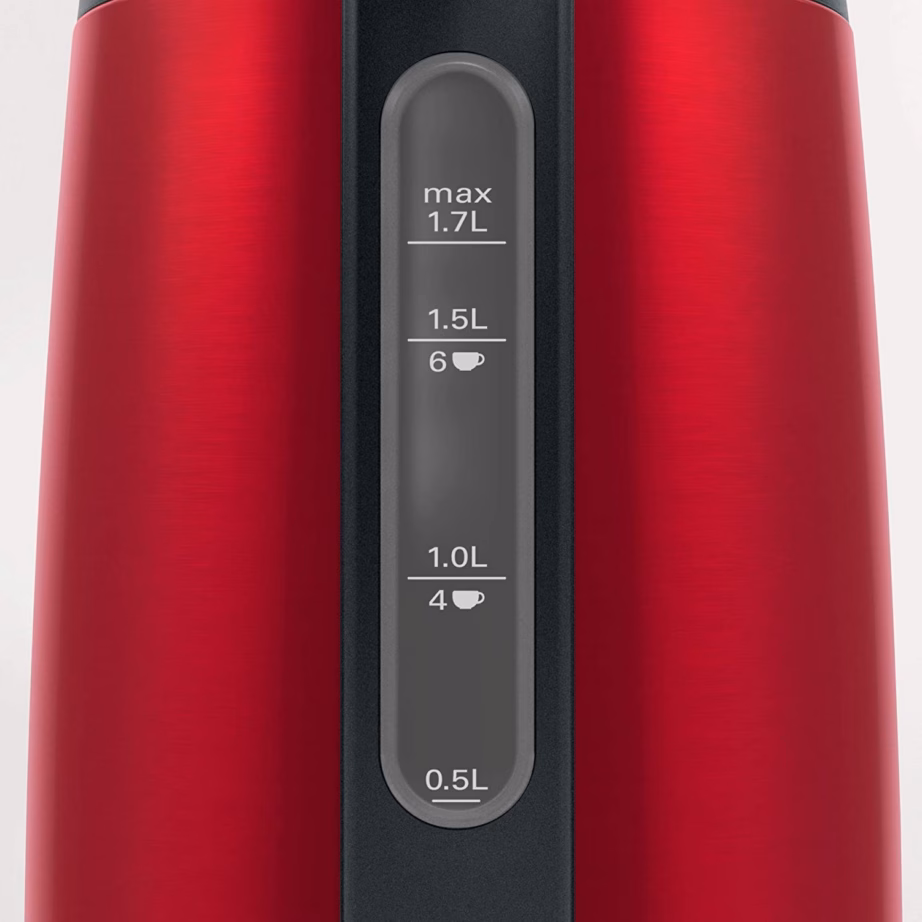 Roostevabast terasest veekeetja Bosch DesignLine TWK3P424, sügavpunane, 1,7 l - 2