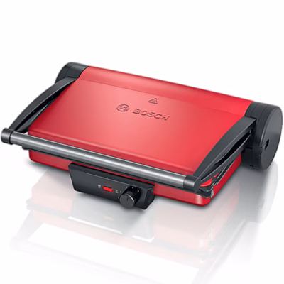 Kolme grillimisasendiga kontaktgrill Bosch TCG4104, 2 000 W, punane