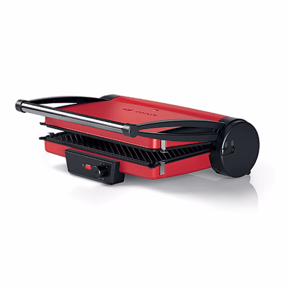 Kolme grillimisasendiga kontaktgrill Bosch TCG4104, 2 000 W, punane - 7