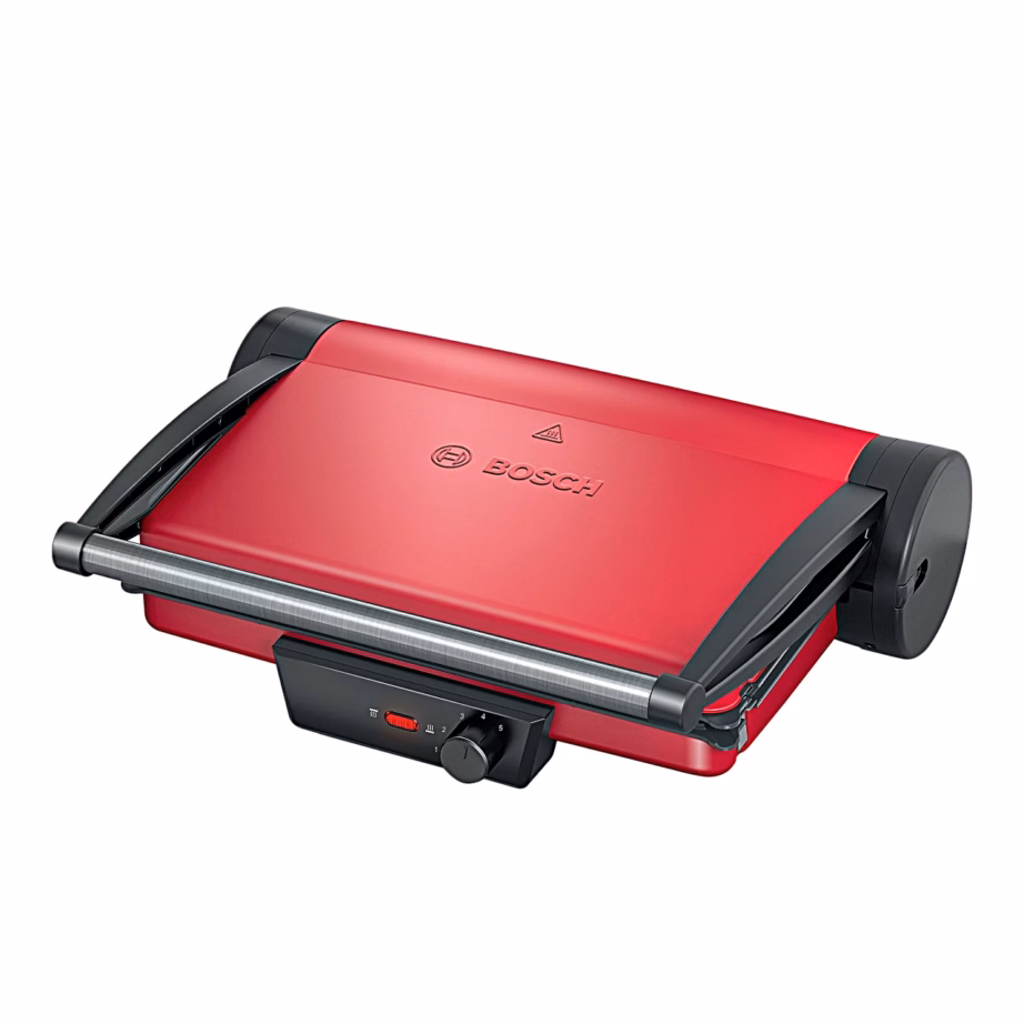 Kolme grillimisasendiga kontaktgrill Bosch TCG4104, 2 000 W, punane - 9