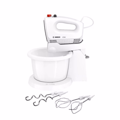 Pöörleva kausiga käsimikser Bosch CleverMixx MFQ2600G, 375 W, 3 l, valge