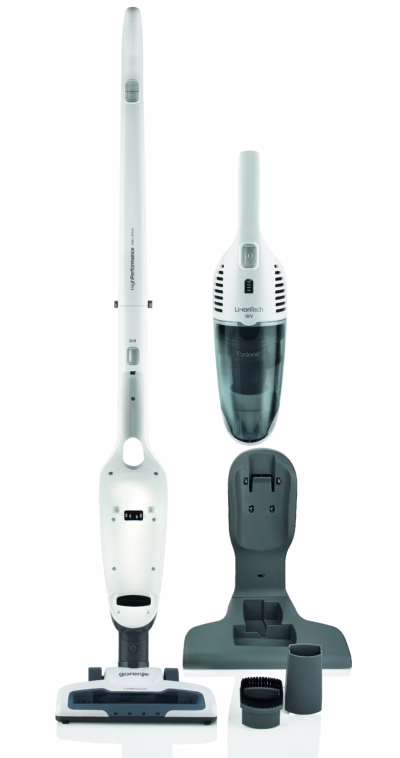 2-ühes varstolmuimeja Gorenje SVC180FW, painduv LED-otsak, valge