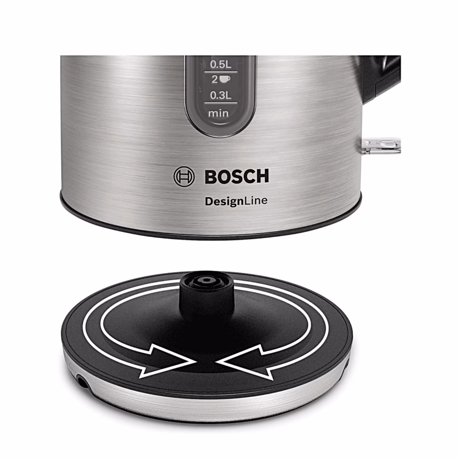 Roostevabast terasest veekeetja Bosch DesignLine TWK4P440, 1,7 l, must - 9