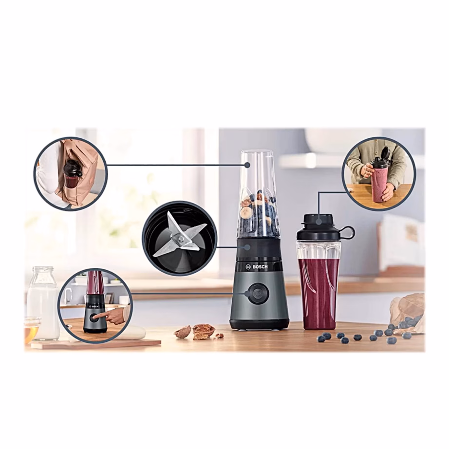 Smuutiblender Bosch MMB2111S VitaPower ToGo, 0,6 l joogipudeliga - 8
