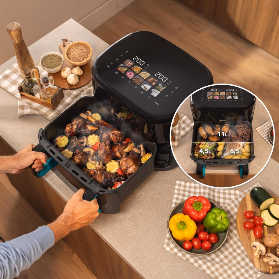 Kuumaõhufritüür Cecotec Cecofry ja Grill Smokin’Prime 11000, suitsutusfunktsiooniga, 11 l, 2800 W, must - 5