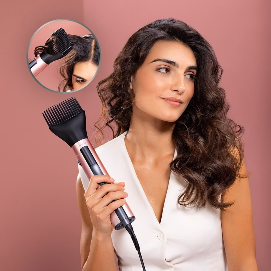 Föön-koolutaja Cecotec CeramicCare 10in1 AirBrush, 10 otsikut, must/roosa - 8