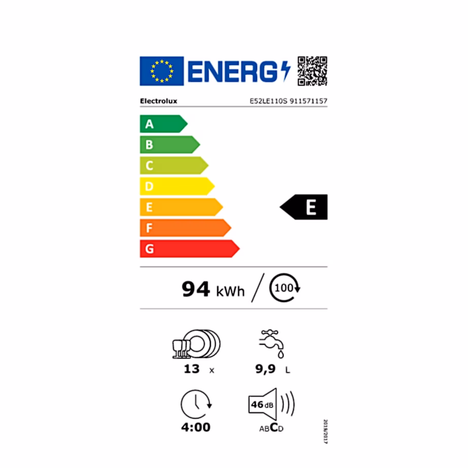 Integreeritav nõudepesumasin Electrolux E52LE110S, 60 cm, AirDry, energiaklass E - 4