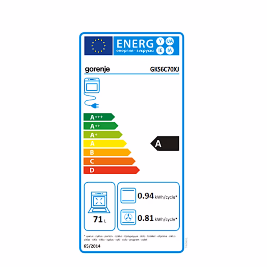 Eraldiseisev kombipliit GORENJE GKS6C70XJ, 60 cm, gaasipliidiplaat ja elektriahi 71 l - 7