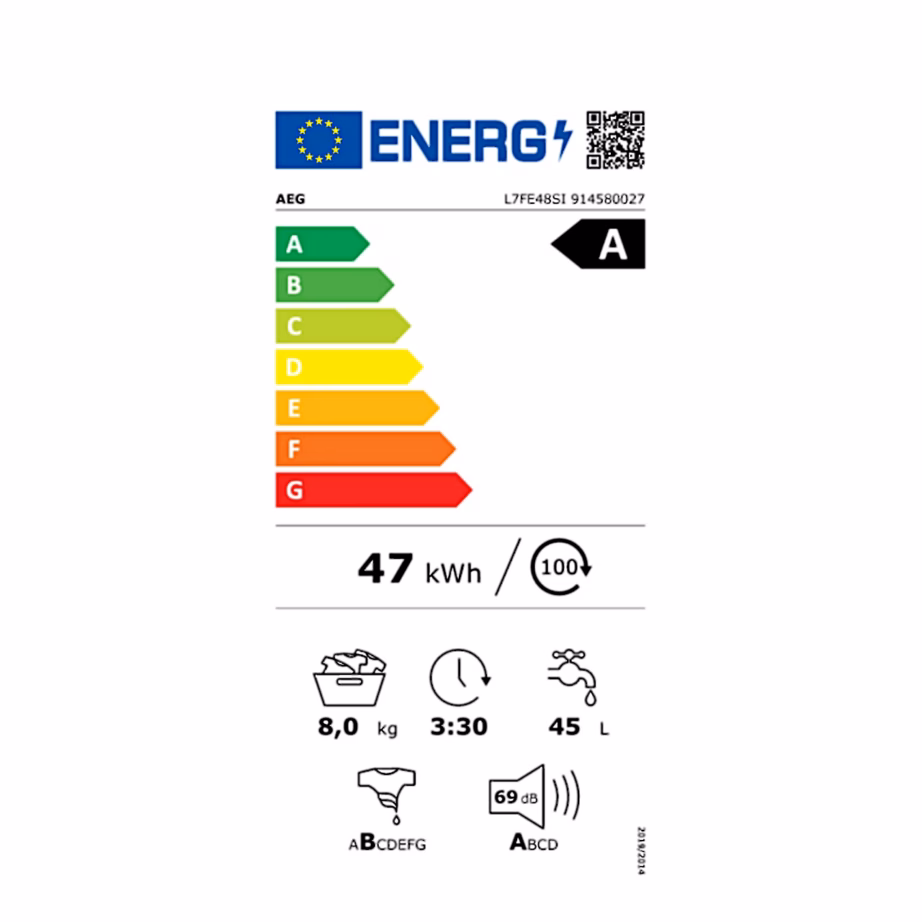 Integreeritav pesumasin AEG L7FE48SI, 8 kg, 1400 p/min, valge - 4