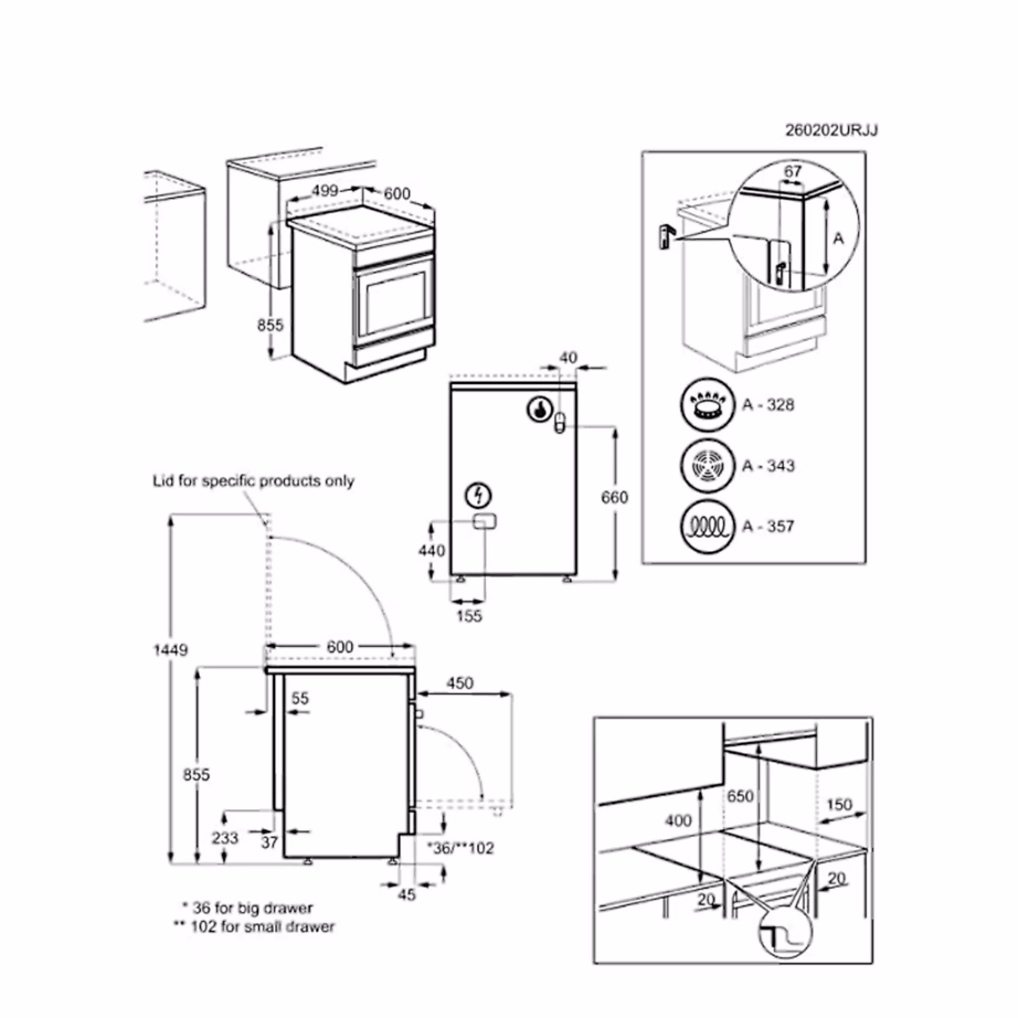 Eraldiseisev pliit Electrolux LKK560229X, gaasiplaat ja elektriahi, 50 cm, SteamBake - 7