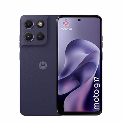 Motorola moto g17, tagakülg ja esikülg, lilla