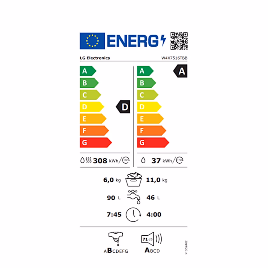 Eraldiseisev pesukuivati LG W4X7516TBB, 11/6 kg, 1400 p/min, Wi‑Fi, tumehall - 4