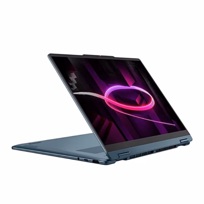 Lenovo Yoga 7 2-in-1 telgiasendis, ekraan väljapoole pööratud