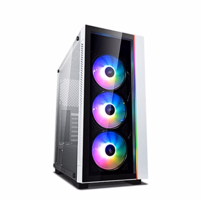 Valge arvutikorpus DeepCool MATREXX 55 V3 kolme valgustatud esiventilaatoriga